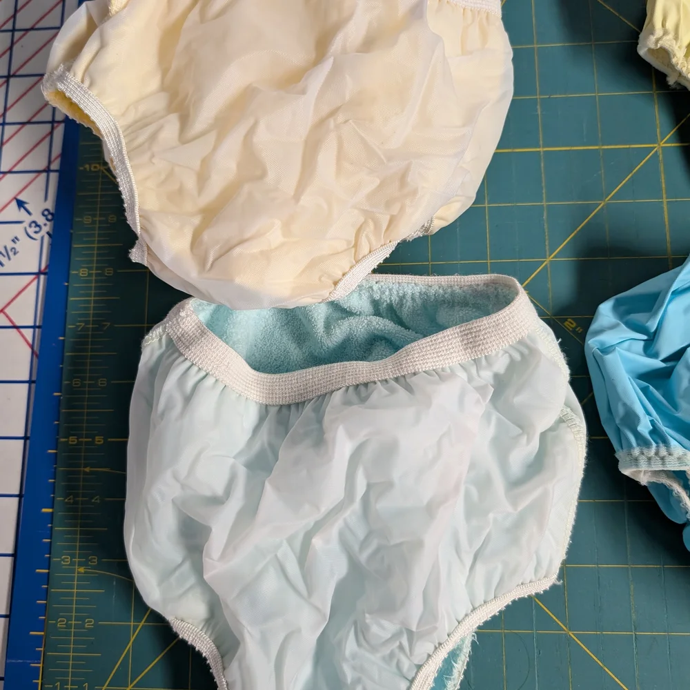 Vintage Kids Waterproof Diaper Cover Lot - Blue And Yellow, Size S And Size 2